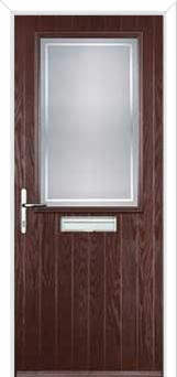 Cottage Half Glazed Enfield Composite Front Door in Darkwood
