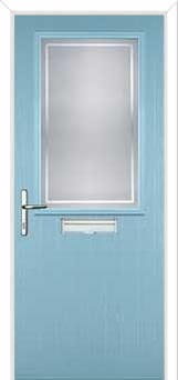 Cottage Half Glazed Enfield Composite Front Door in Duck Egg Blue