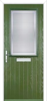 Cottage Half Glazed Enfield Composite Front Door in Fern Green