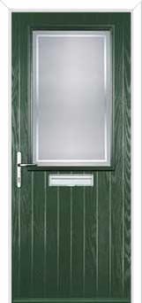 Cottage Half Glazed Enfield Composite Front Door in Green