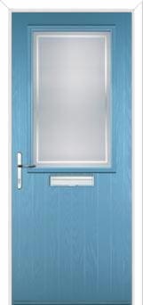 Cottage Half Glazed Enfield Composite Front Door in Pastel Blue