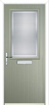 Cottage Half Glazed Enfield Composite Front Door in Pebble Grey