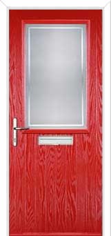 Cottage Half Glazed Enfield Composite Front Door in Poppy Red