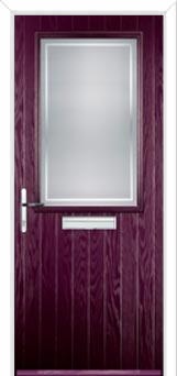 Cottage Half Glazed Enfield Composite Front Door in Purple Violet