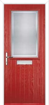 Cottage Half Glazed Enfield Composite Front Door in Red