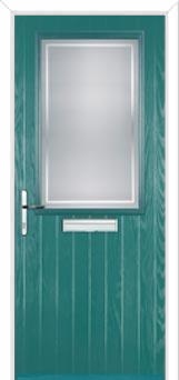 Cottage Half Glazed Enfield Composite Front Door in Turquoise Blue