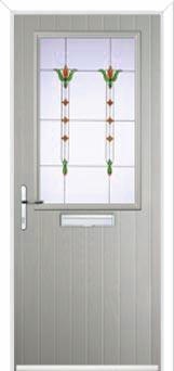 Cottage Half Glazed Fleur Composite Front Door in Agate Grey