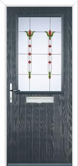 Cottage Half Glazed Fleur Composite Front Door in Anthracite Grey
