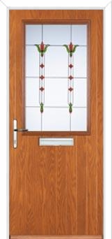 Cottage Half Glazed Fleur Composite Front Door in Oak
