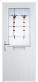 Cottage Half Glazed Fleur Composite Front Door in White