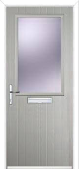 Cottage Half Glazed Composite Front Door in Agate Grey