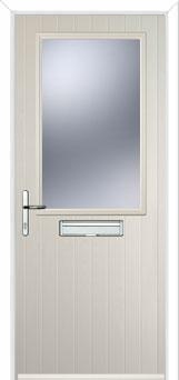 Cottage Half Glazed Composite Front Door in Cream