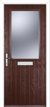 Cottage Half Glazed Composite Front Door in Darkwood