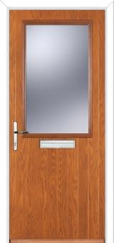 Cottage Half Glazed Composite Front Door in Oak