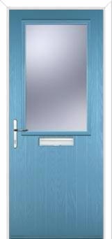 Cottage Half Glazed Composite Front Door in Pastel Blue