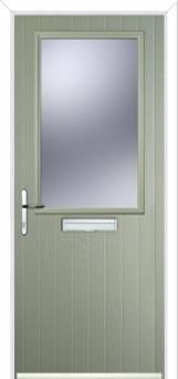 Cottage Half Glazed Composite Front Door in Pebble Grey