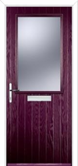 Cottage Half Glazed Composite Front Door in Purple Violet