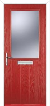 Cottage Half Glazed Composite Front Door in Red