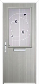 Cottage Half Glazed Murano Composite Front Door in Agate Grey