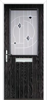 Cottage Half Glazed Murano Composite Front Door in Black Brown