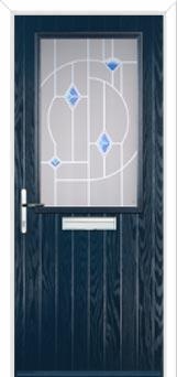 Cottage Half Glazed Murano Composite Front Door in Dark Blue