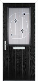 Cottage Half Glazed Murano Composite Front Door in Black