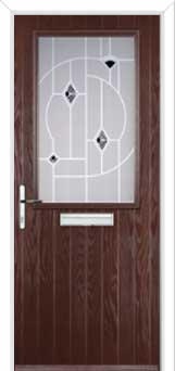 Cottage Half Glazed Murano Composite Front Door in Darkwood