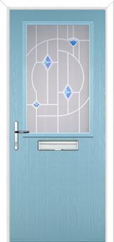 Cottage Half Glazed Murano Composite Front Door in Duck Egg Blue