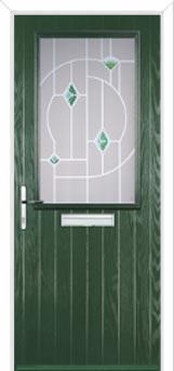 Cottage Half Glazed Murano Composite Front Door in Green