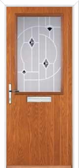 Cottage Half Glazed Murano Composite Front Door in Oak
