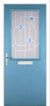 Cottage Half Glazed Murano Composite Front Door in Pastel Blue