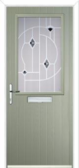 Cottage Half Glazed Murano Composite Front Door in Pebble Grey