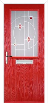 Cottage Half Glazed Murano Composite Front Door in Poppy Red