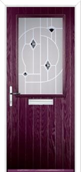 Cottage Half Glazed Murano Composite Front Door in Purple Violet