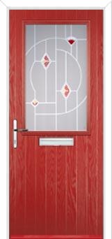 Cottage Half Glazed Murano Composite Front Door in Red