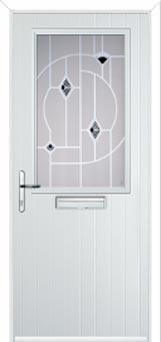 Cottage Half Glazed Murano Composite Front Door in White