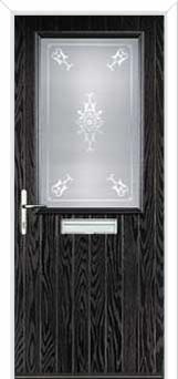 Cottage Half Glazed Staxton Composite Front Door in Black Brown