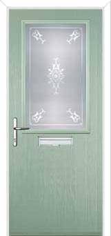Cottage Half Glazed Staxton Composite Front Door in Chartwell Green