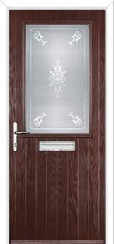 Cottage Half Glazed Staxton Composite Front Door in Darkwood