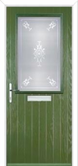 Cottage Half Glazed Staxton Composite Front Door in Fern Green