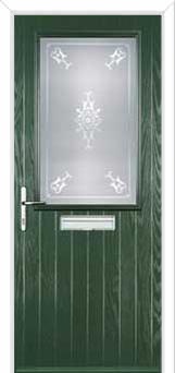 Cottage Half Glazed Staxton Composite Front Door in Green