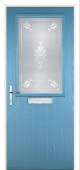 Cottage Half Glazed Staxton Composite Front Door in Pastel Blue