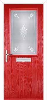 Cottage Half Glazed Staxton Composite Front Door in Poppy Red