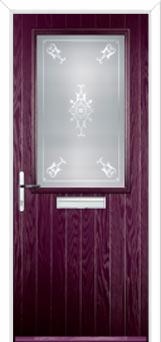 Cottage Half Glazed Staxton Composite Front Door in Purple Violet
