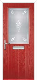 Cottage Half Glazed Staxton Composite Front Door in Red