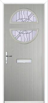 Circle Abstract Composite Front Door in Agate Grey
