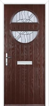 Circle Abstract Composite Front Door in Darkwood