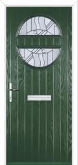 Circle Abstract Composite Front Door in Green