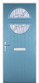 Circle Abstract Composite Front Door in Pastel Blue