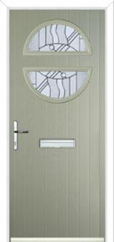 Circle Abstract Composite Front Door in Pebble Grey